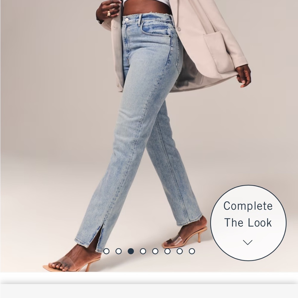 Abercrombie & Fitch Curve Love Ultra High Rise 90s Straight Jean